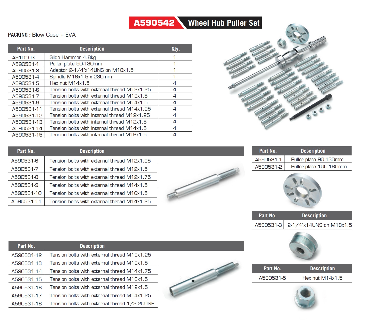 A590542 Wheel Hub Puller Set